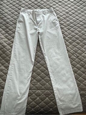 Khaki Straight-Leg Pants